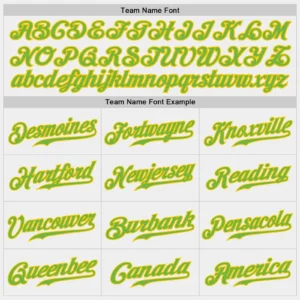 Custom White Baseball Jersey with Neon Green-Gold - Image 3