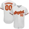 Custom White Baseball Jersey with Orange-Black
