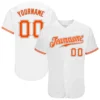 Custom White Baseball Jersey with Orange-Gray