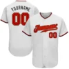 Custom White Baseball Jersey with Red-Black