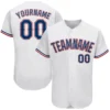 Custom White Baseball Jersey with Royal-Red