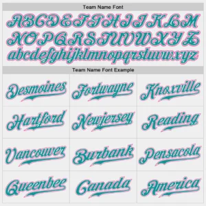 Custom White Baseball Jersey with Teal-Pink - Image 2