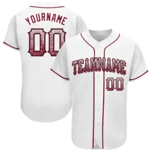 Custom White Drift Fashion Baseball Jersey with Crimson-Black