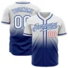Custom White Fade Fashion Baseball Jersey with Royal-Red