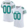 Custom White Mesh Football Jersey with Aqua-Orange