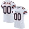 Custom White Mesh Football Jersey with Navy-Orange