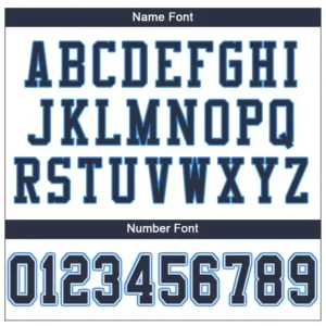 Custom White Mesh Football Jersey with Navy-Powder Blue - Image 2