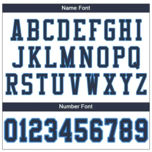 Custom White Mesh Football Jersey with Navy-Powder Blue - Image 2