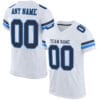 Custom White Mesh Football Jersey with Navy-Powder Blue