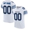 Custom White Mesh Football Jersey with Navy-Powder Blue