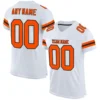 Custom White Mesh Football Jersey with Orange-Black