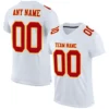 Custom White Mesh Football Jersey with Red-Gold