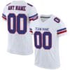 Custom White Mesh Football Jersey with Royal-Red