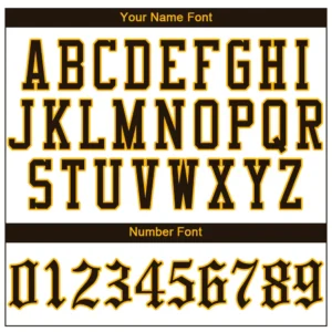 Custom White Pinstripe Baseball Jersey with Brown-Gold - Image 2