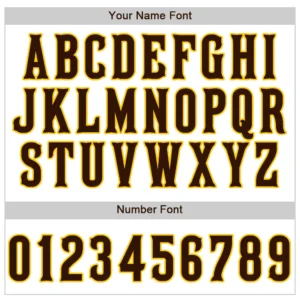Custom White Pinstripe Baseball Jersey with Brown-Gold - Image 2