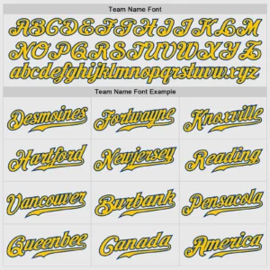 Custom White Pinstripe Baseball Jersey with Gold-Royal - Image 3