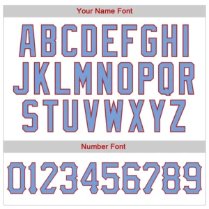 Custom White Pinstripe Baseball Jersey with Light Blue-Red - Image 3