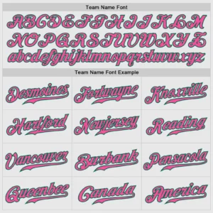Custom White Pinstripe Baseball Jersey with Pink-Kelly Green - Image 3
