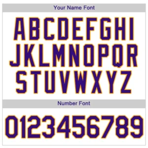 Custom White Pinstripe Baseball Jersey with Purple-Gold - Image 2