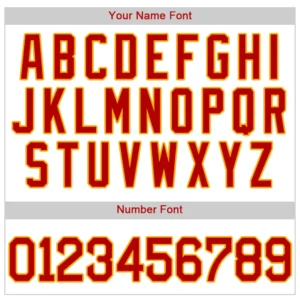 Custom White Pinstripe Baseball Jersey with Red-Gold - Image 2