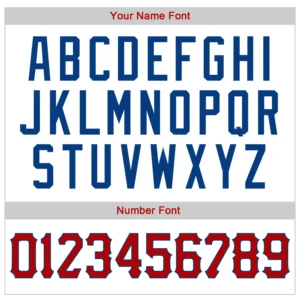 Custom White Pinstripe Baseball Jersey with Red-Royal - Image 3