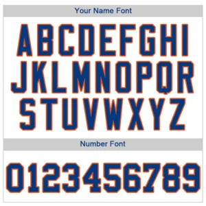 Custom White Pinstripe Baseball Jersey with Royal-Orange - Image 2