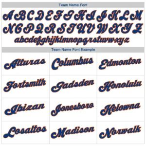 Custom White Pinstripe Baseball Jersey with Royal-Orange - Image 3