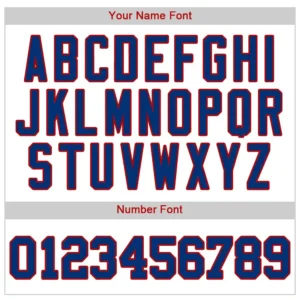 Custom White Pinstripe Baseball Jersey with Royal-Red - Image 2